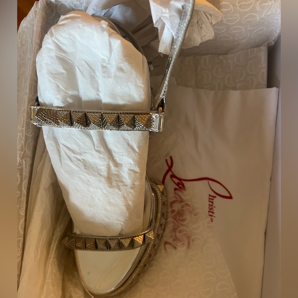 Christian Louboutin
Superaclou 130MM Metallic Leather Platform Sandals